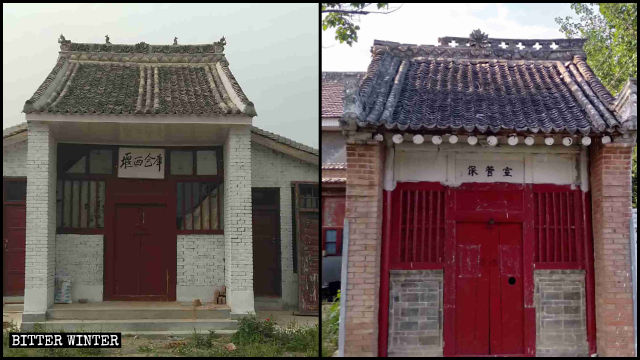 Due templi nella città di Fengming sono stati trasformati in magazzini