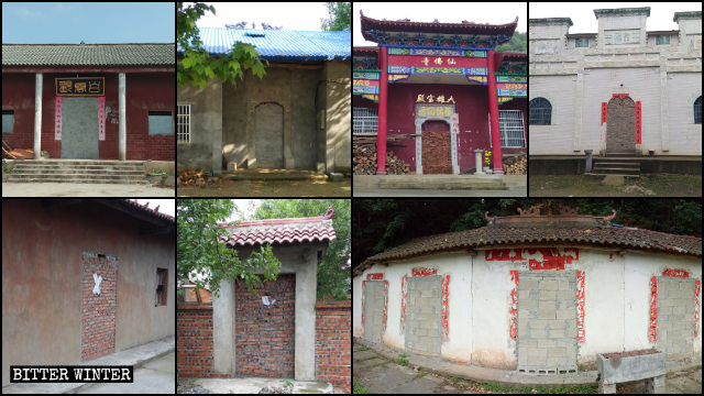 Molti templi nella provincia dell’Hubei sono stati completamente sigillati
