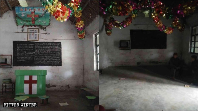 Una sala per riunioni nel borgo di Shuiguo nel distretto Shizhong della città di Zaozhuang è stata soppressa