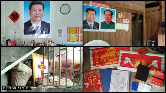 Le immagini di Xi Jinping e Mao Zedong