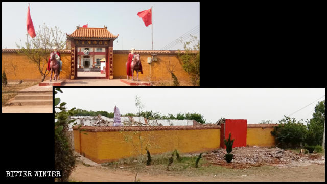 Il "Tempio del presidente Mao Buddha" prima e dopo la demolizione