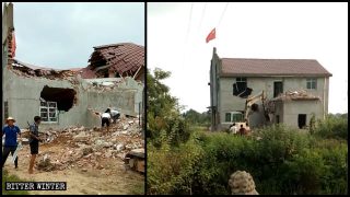 Una chiesa delle Tre Autonomie nella città di Shangrao è stata demolita