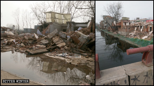 case e negozi facciato demolizioni forzate in Moling town