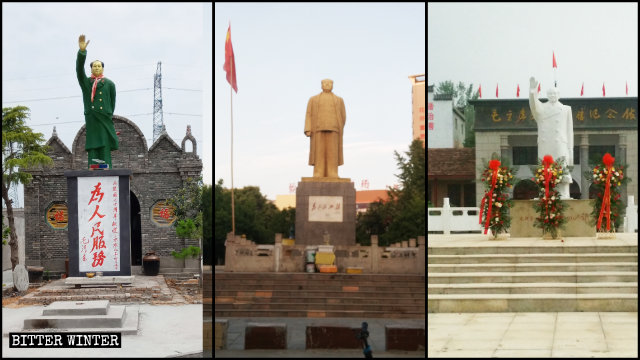 In tutto il Paese svettano le statue di Mao Zedong