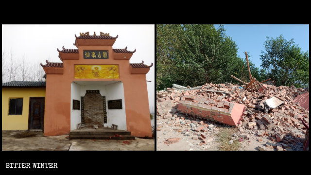 L’antico tempio di Xianfeng era stato edificato con denaro raccolto dai fedeli