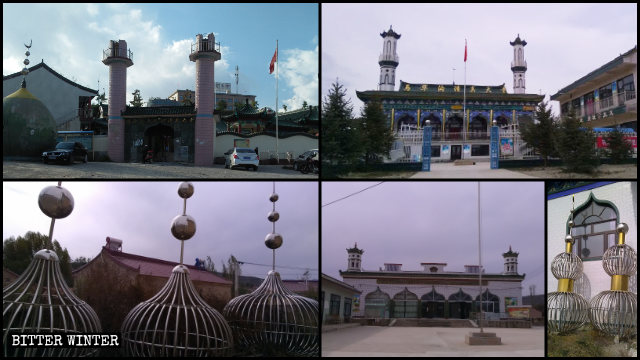 Simboli islamici sono stati rimossi dalle moschee nella città di Guyuan (foto del 2018)
