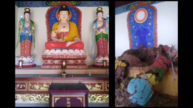 Demolite le statue buddhiste del tempio Baiyun