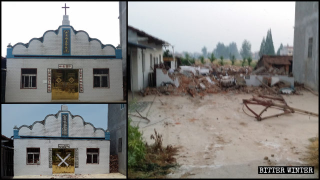 La sede della chiesa delle Tre Autonomie nel borgo di Yanwo è stata distrutta dall’oggi al domani