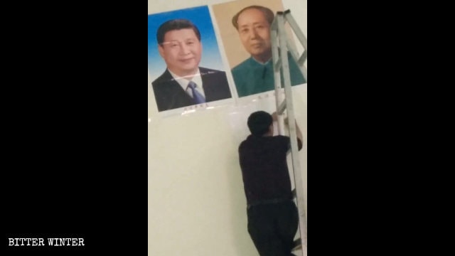 ritratti di Mao Zedong e Xi Jinping